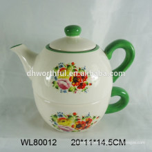 Tetera y taza de cerámica decorativas al por mayor en una con la etiqueta de la flor